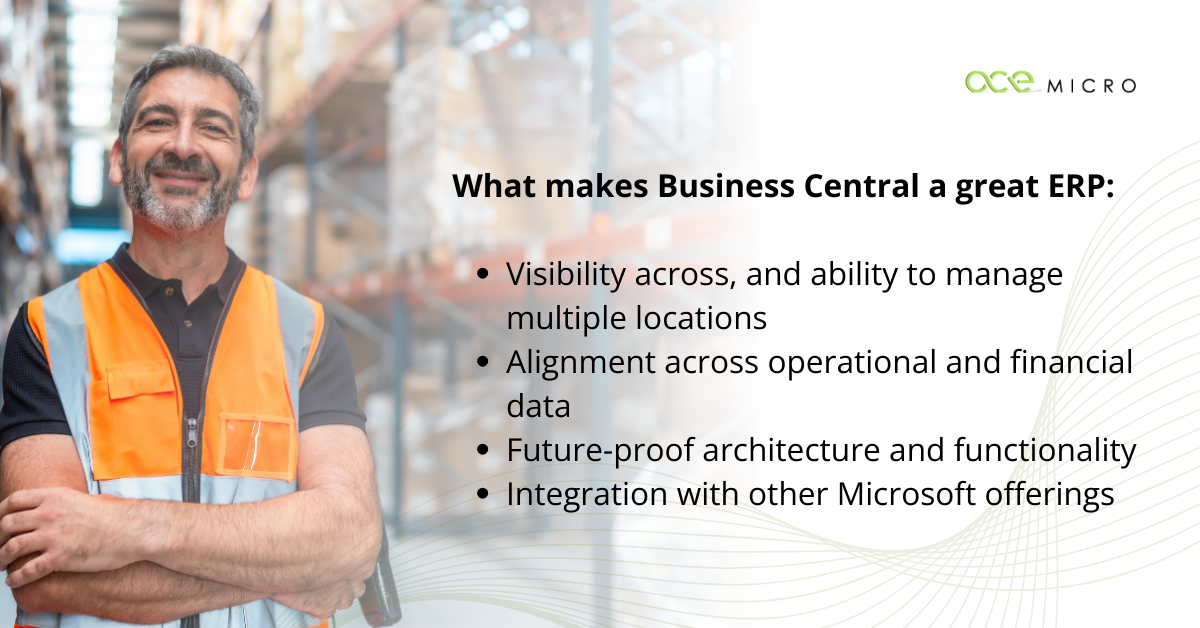 Selecting Business Central for distribution companies is a great idea for multiple reasons including future scalability, operability across multiple sites, integration with other tools, and having a clear view of financial performance.